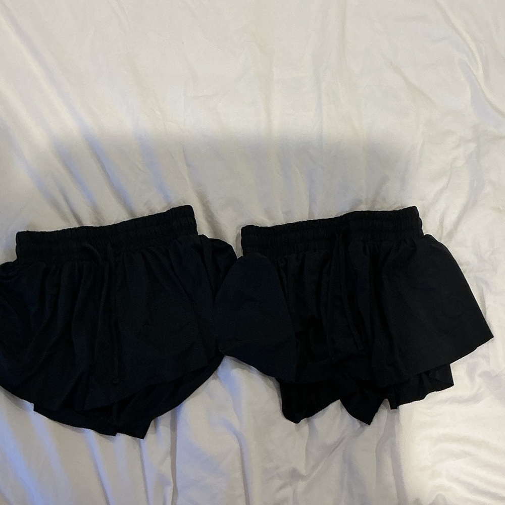 Two pairs of Black Athletic Shorts